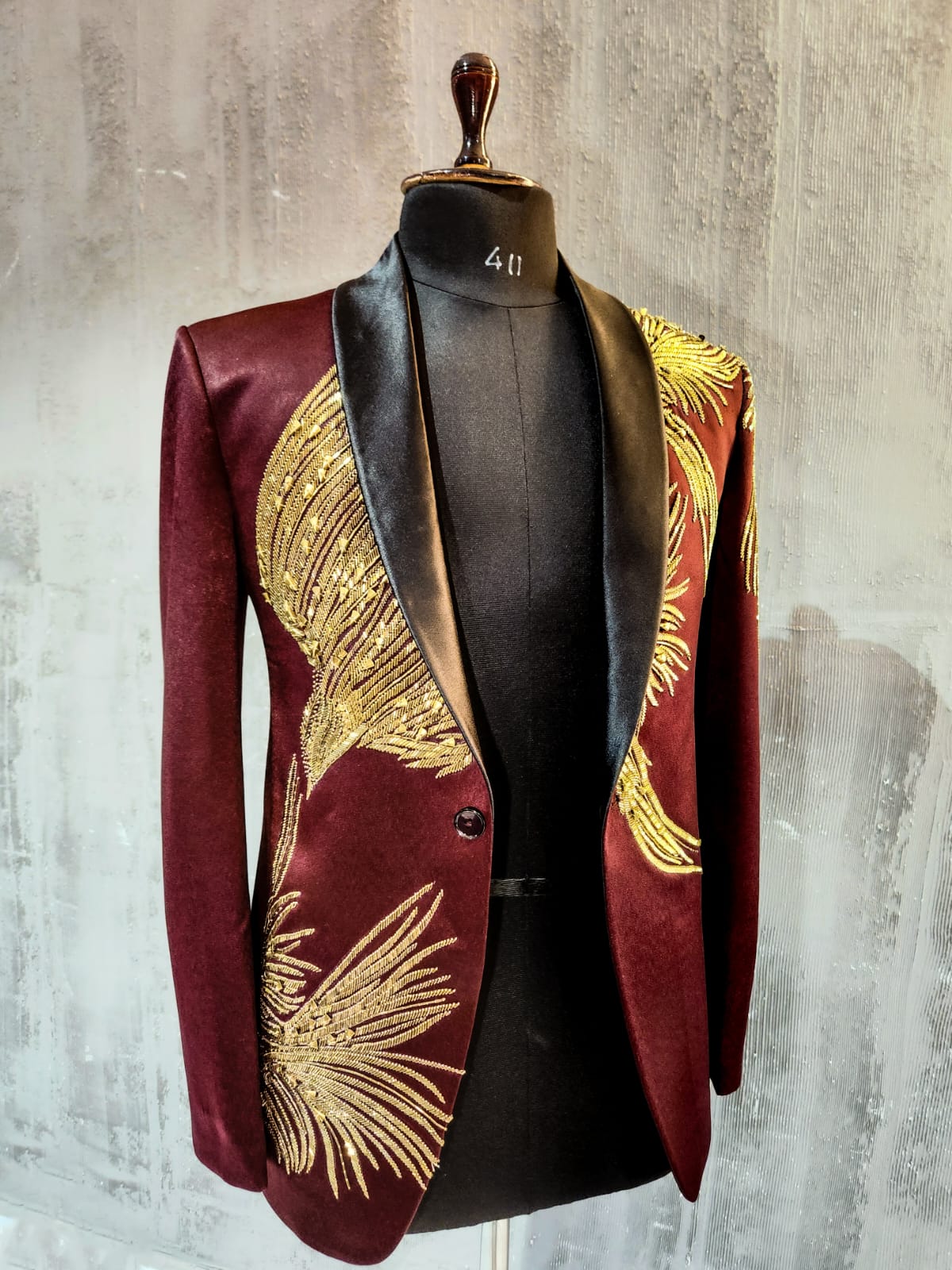 Maroon Gold Phoenix Blazer