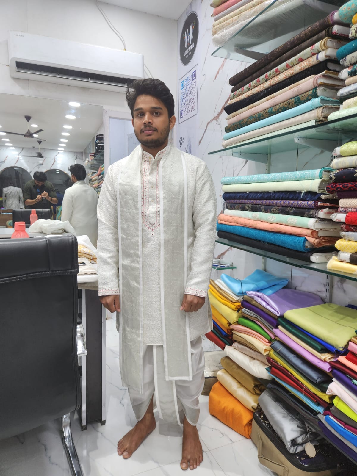 Ivory Chikankari Pancha Kurta