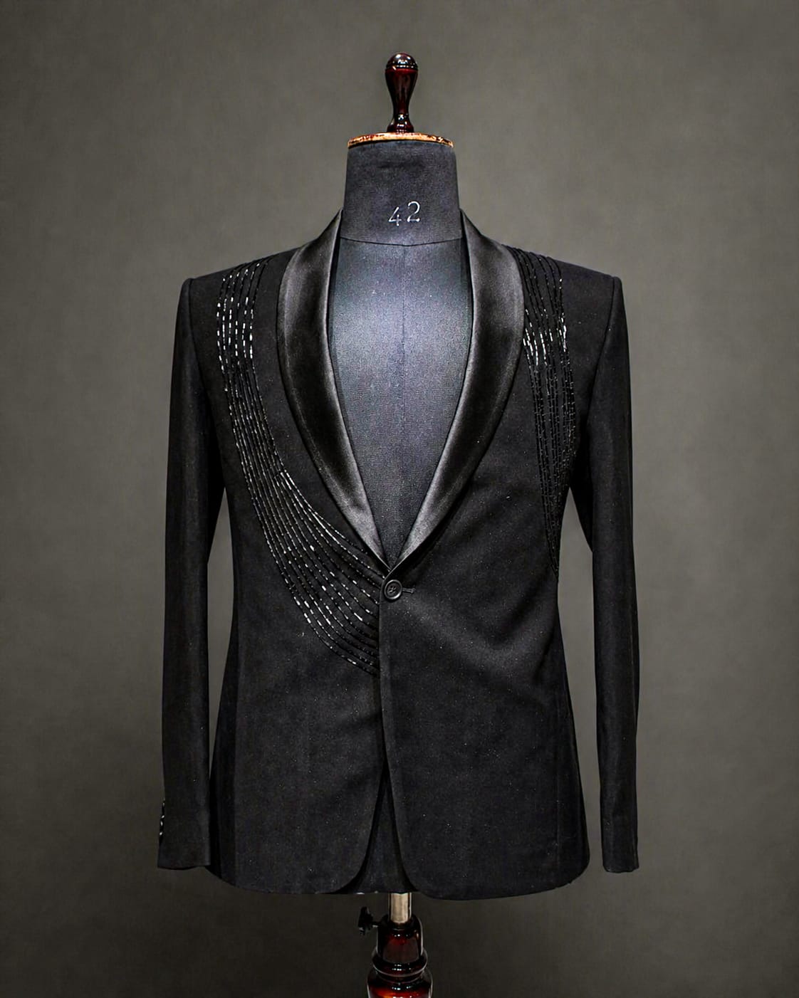 Onyx Cascade Shawl Blazer