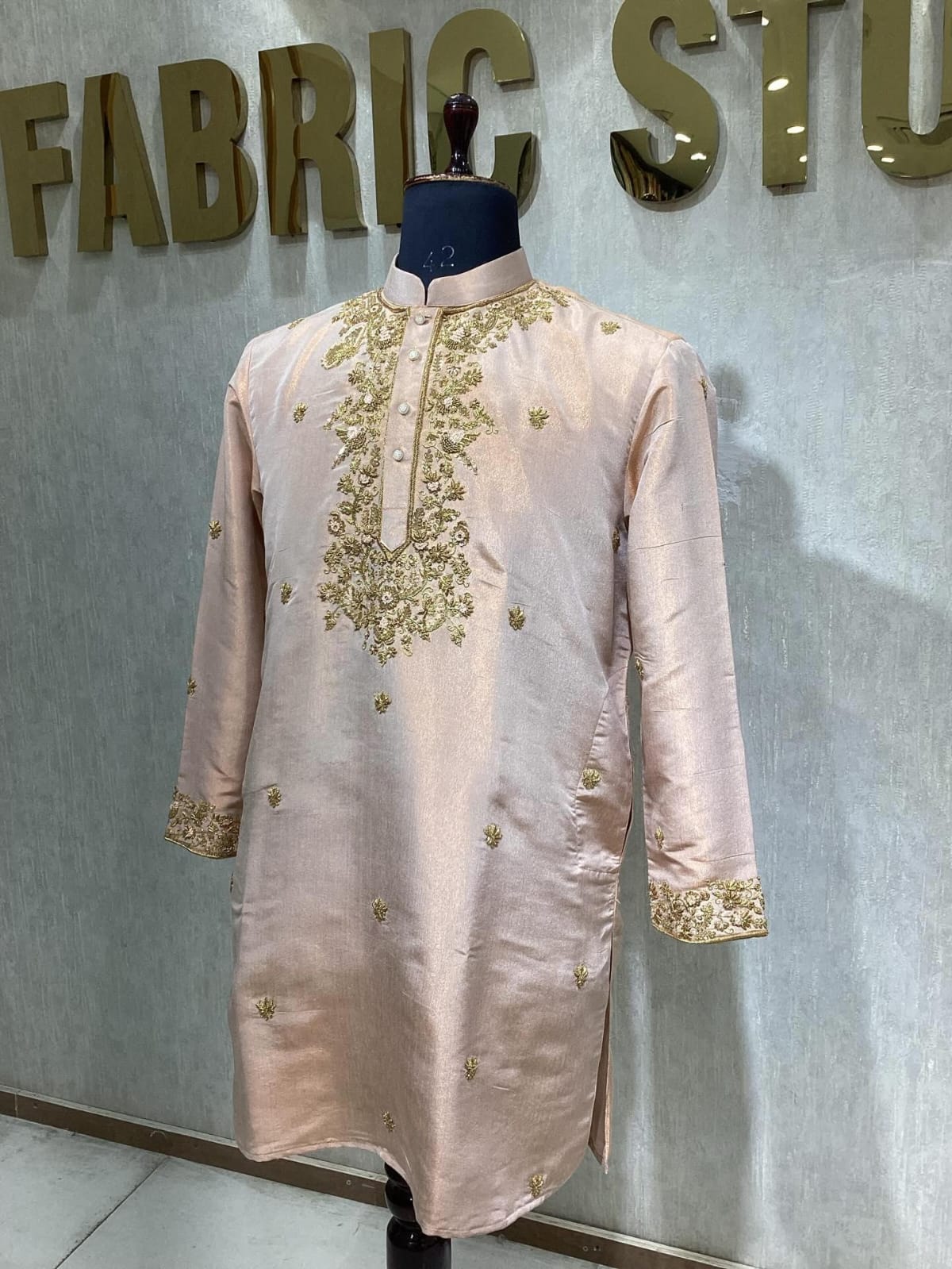 Blush Pink Zardozi Kurta