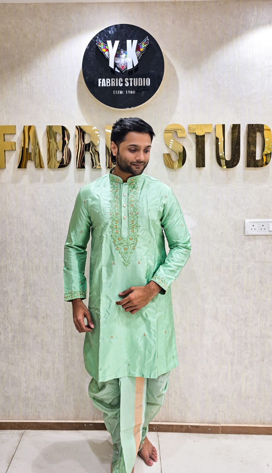 Mint Green Silk Kurta
