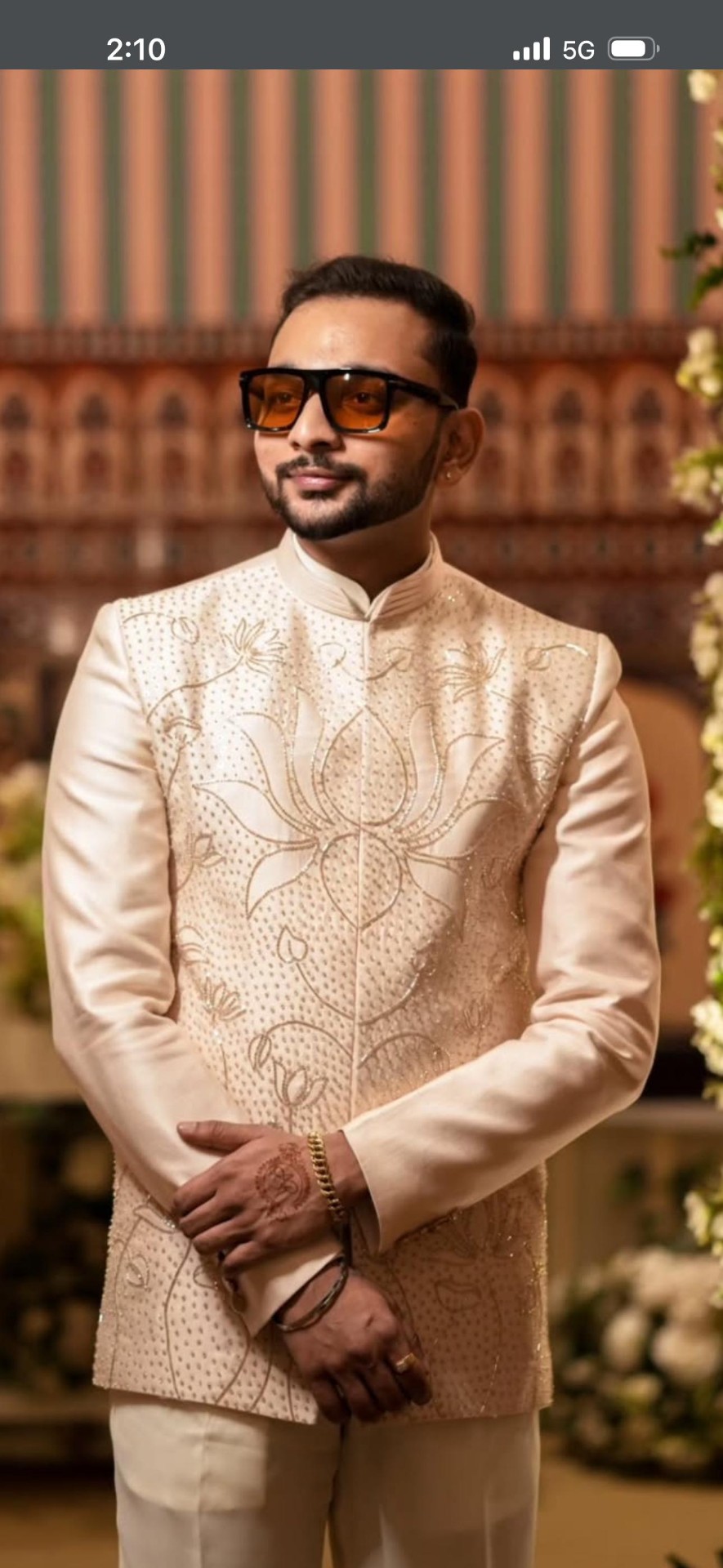Ivory Lotus Sequin Jodhpuri