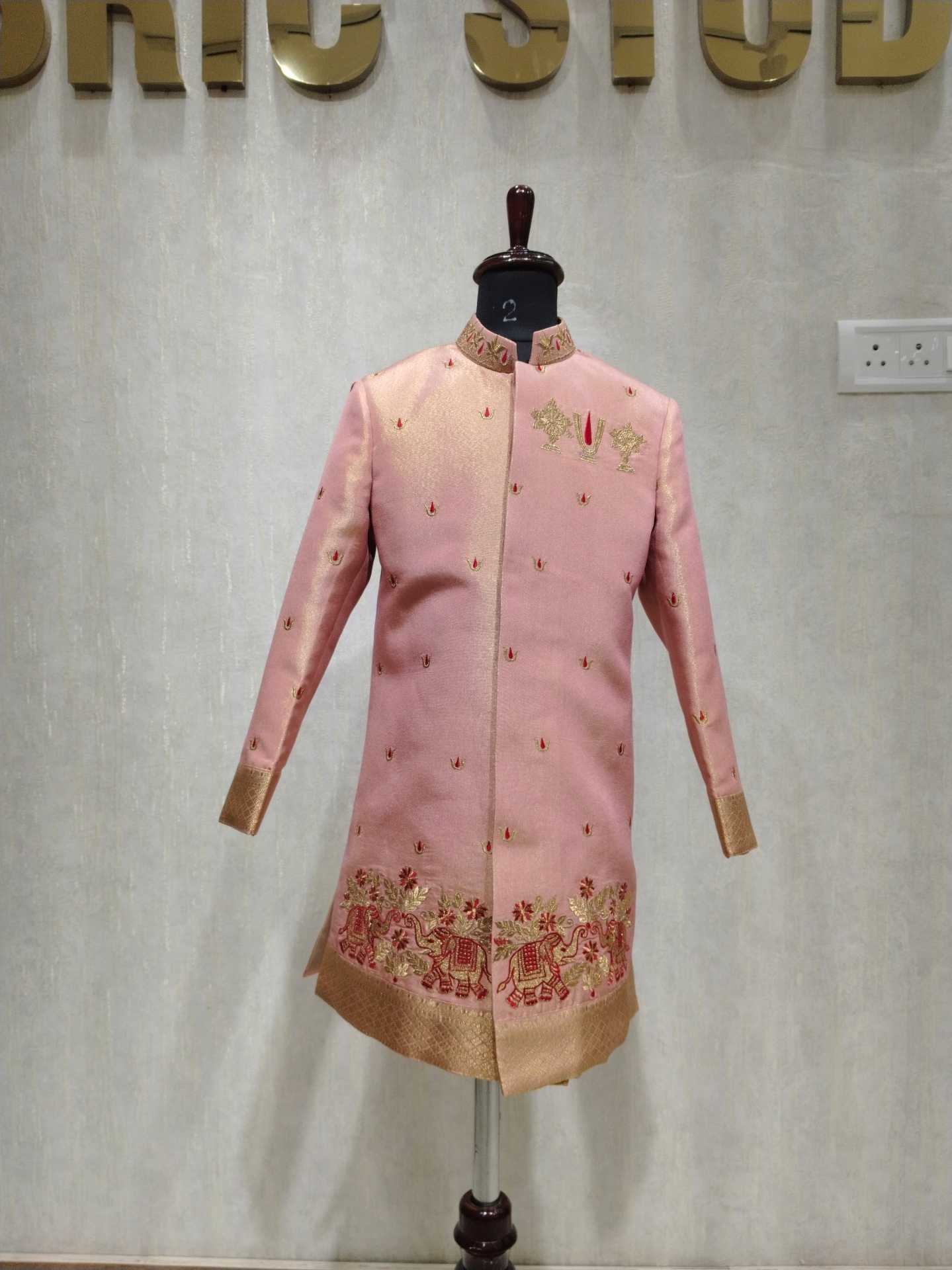 Rose Pink Balaji Elephant Sherwani
