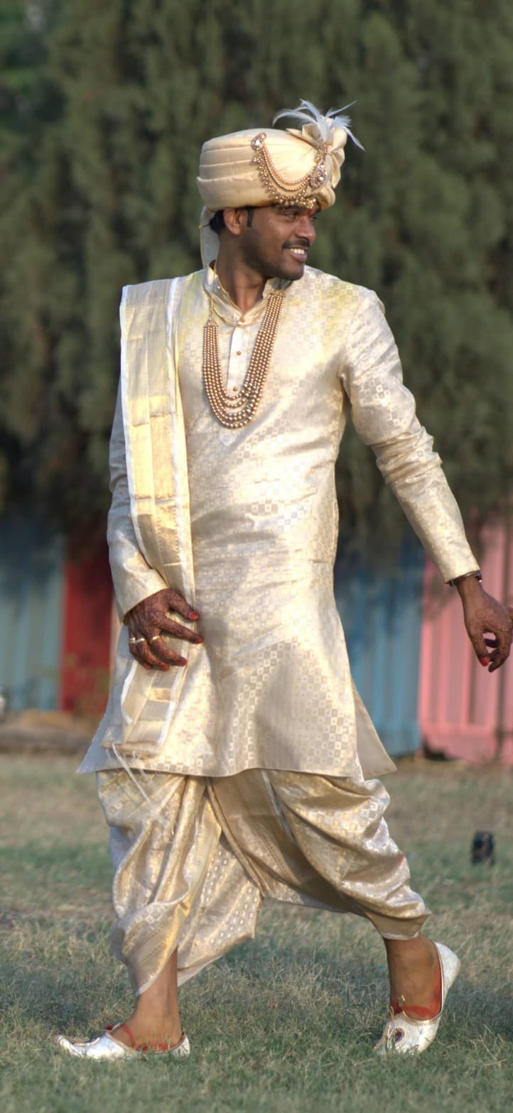 Ivory Gold Brocade Sherwani Kurta