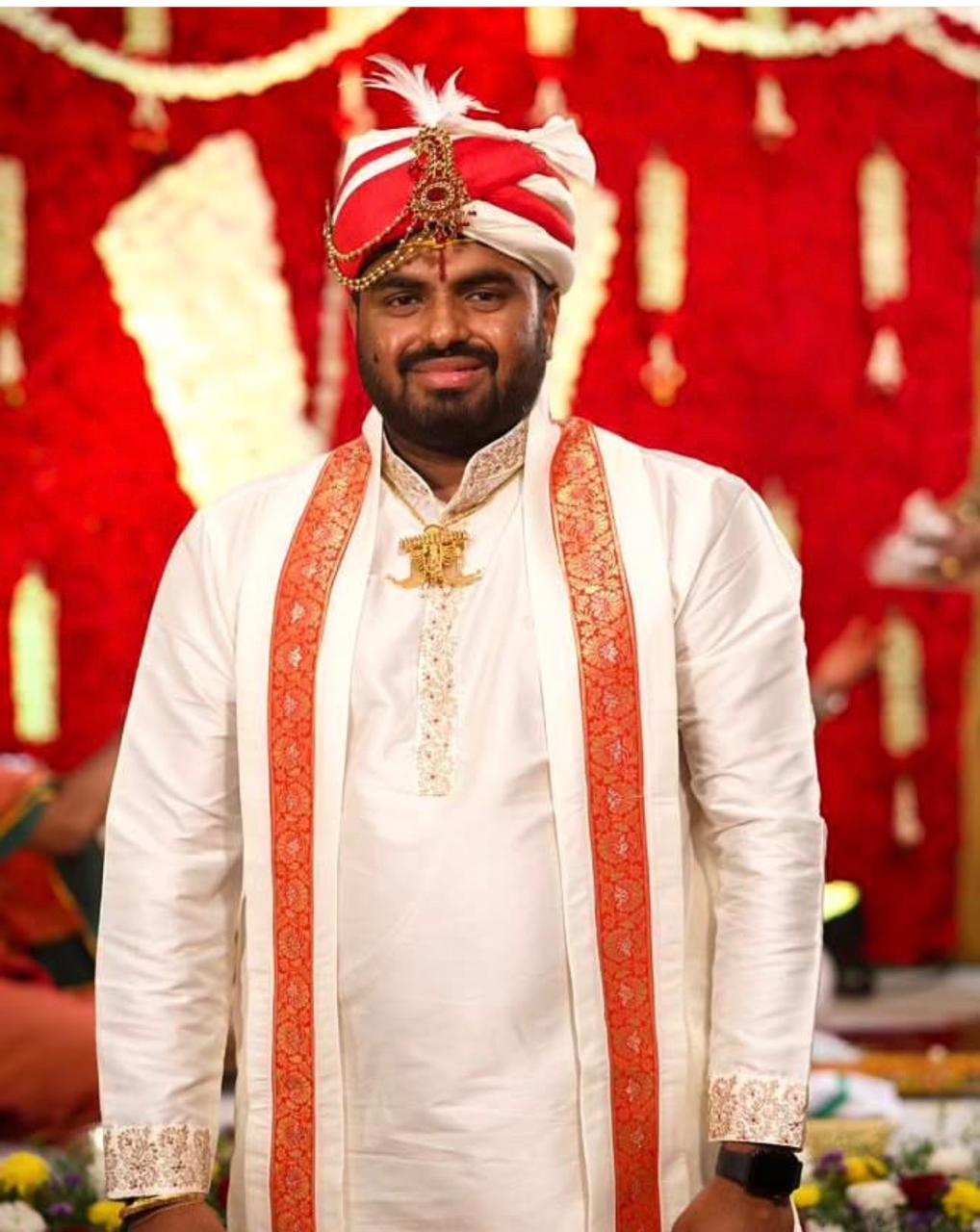 Ivory Orange Pattu Kurta