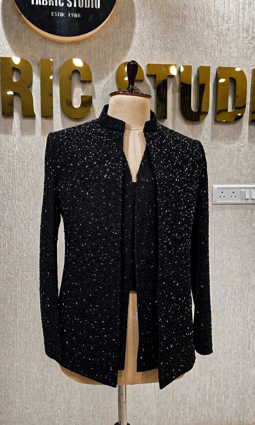Midnight Bandhgala Bead Blazer