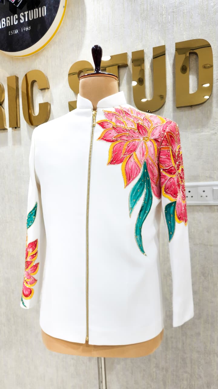 Ivory Bloom Bandhgala