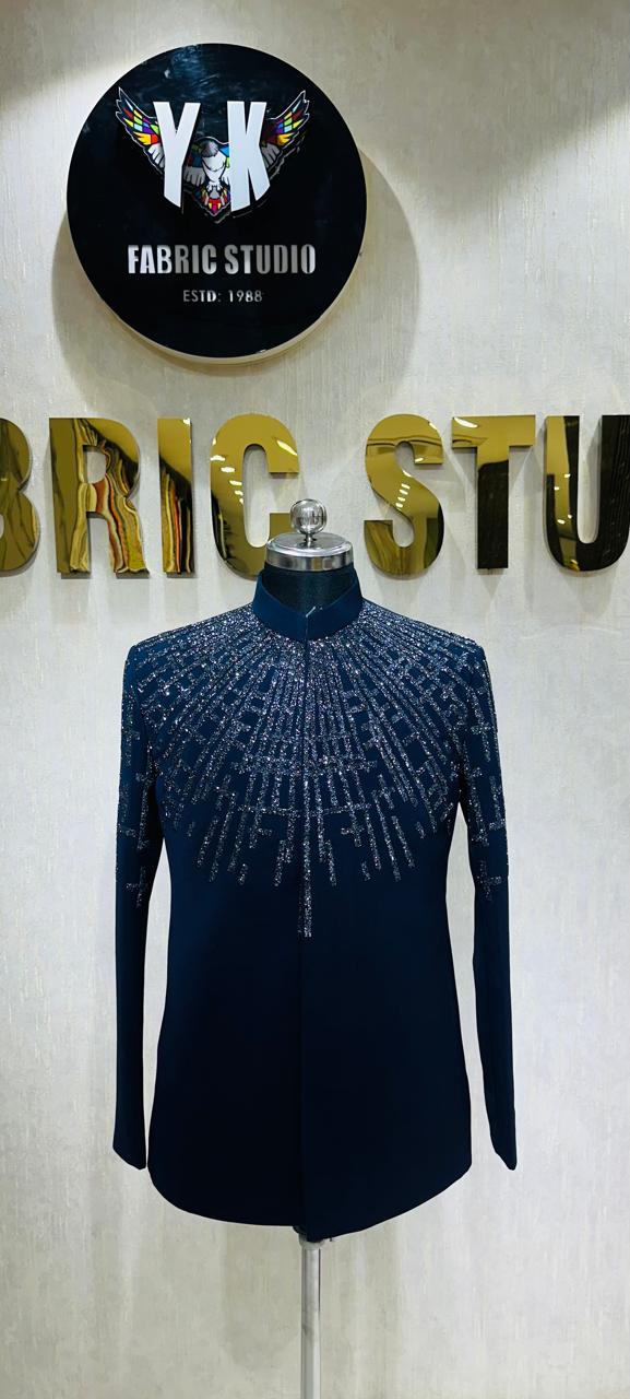 Navy Silver Sunburst Jodhpuri