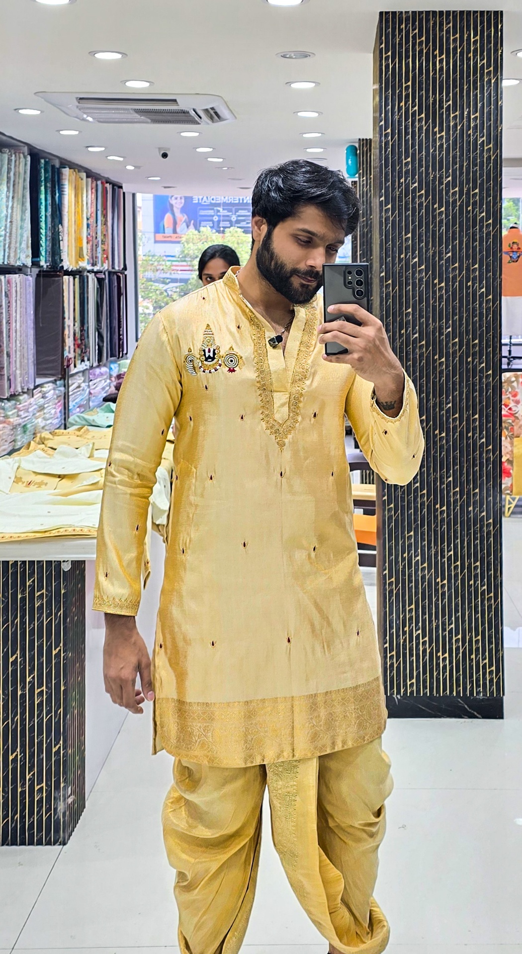 Gold Tissue Balaji Pancha Kurta