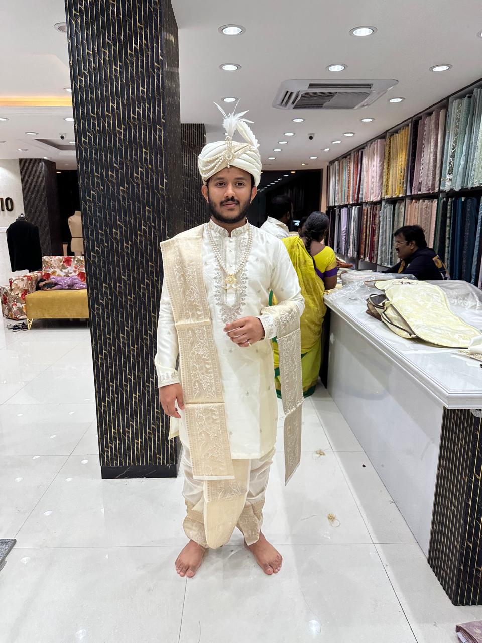 Ivory Pearl Pancha Kurta